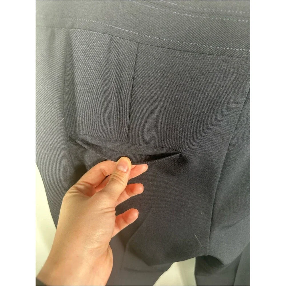 Veronica Beard Renzo Navy Blue Trouser Pants Creast Button Trouser Pants Size 10